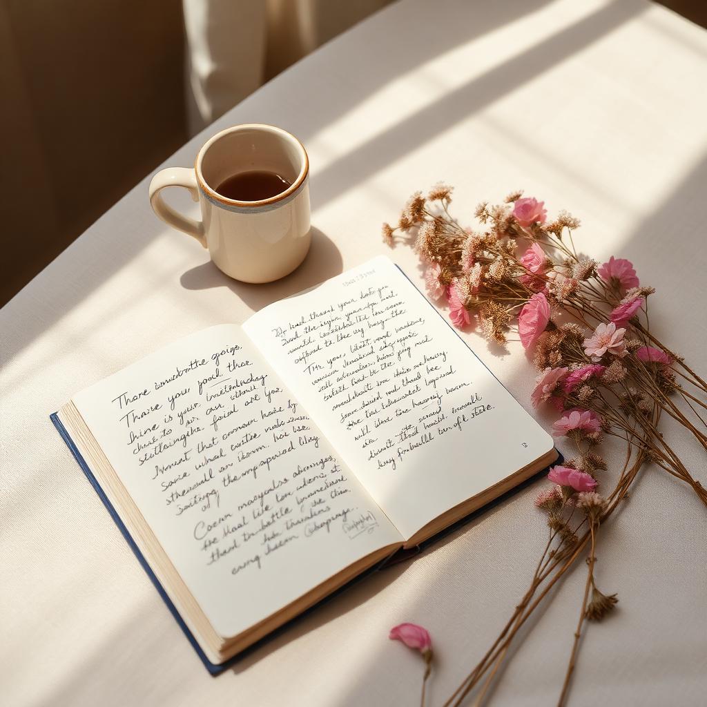 Notizbuch und Tasse